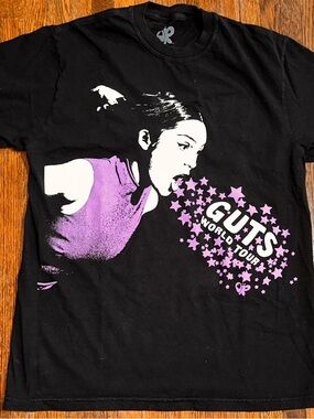 Olivia Rodrigo Medium Guts World Tour Black Graphic Shirt